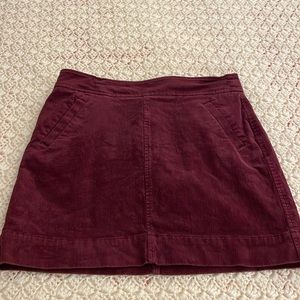 Loft Cranberry corduroy skirt
